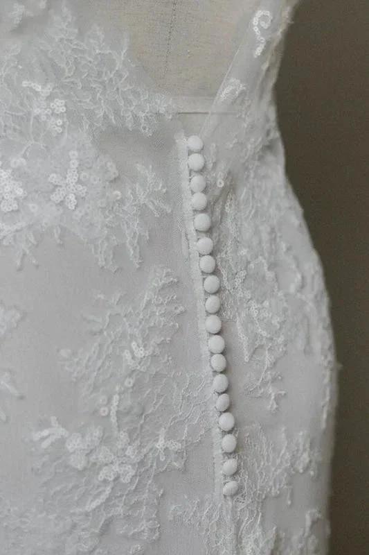 Amazing V-neck Appliques Mermaid Elegant Wedding Dresses - Image 6