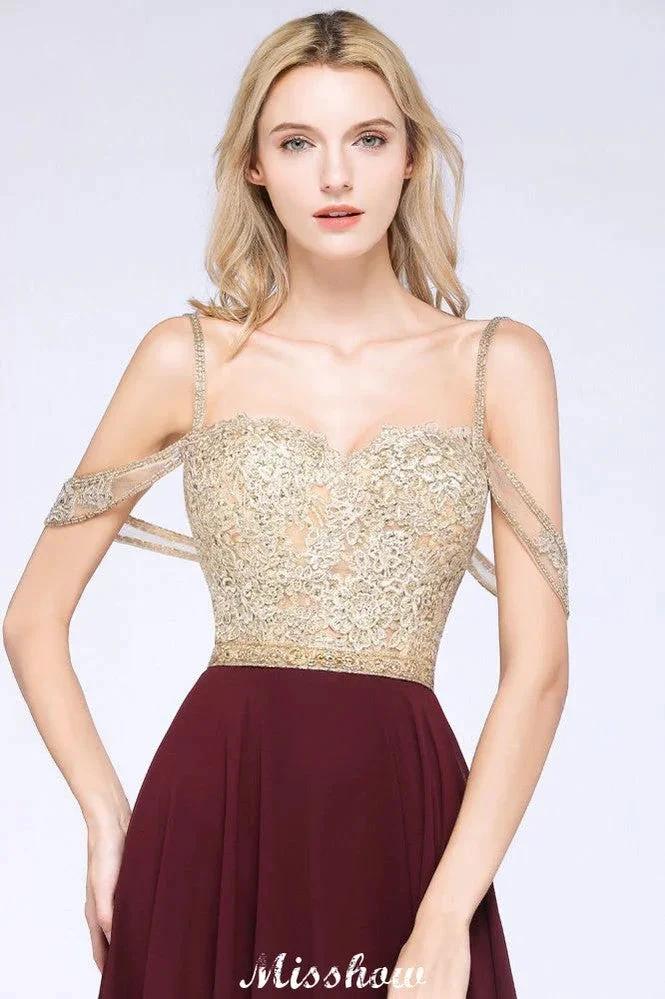 Appliques Spaghetti Straps Prom Dresses | A-Line Sleeveless Evening Dresses - Image 3