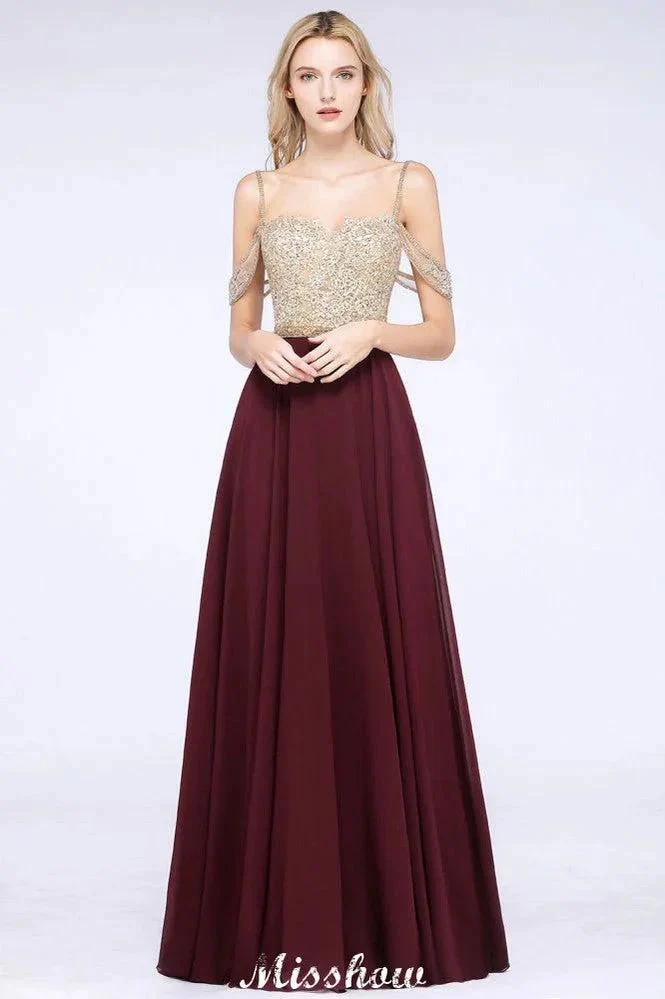 Appliques Spaghetti Straps Prom Dresses | A-Line Sleeveless Evening Dresses - Image 5