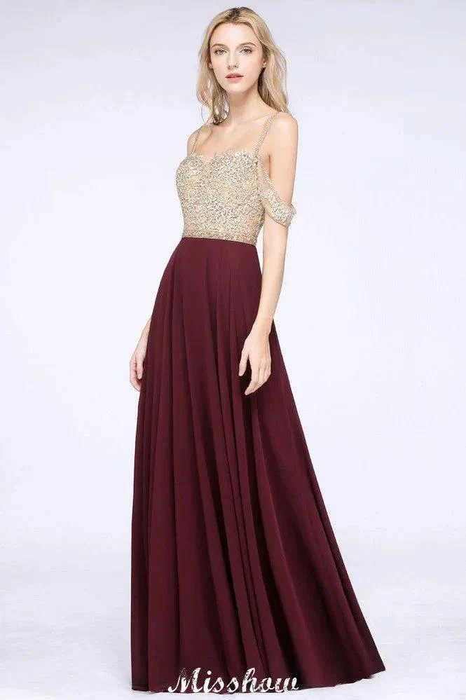 Appliques Spaghetti Straps Prom Dresses | A-Line Sleeveless Evening Dresses - Image 6
