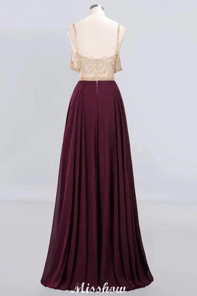 Appliques Spaghetti Straps Prom Dresses | A-Line Sleeveless Evening Dresses - Image 7