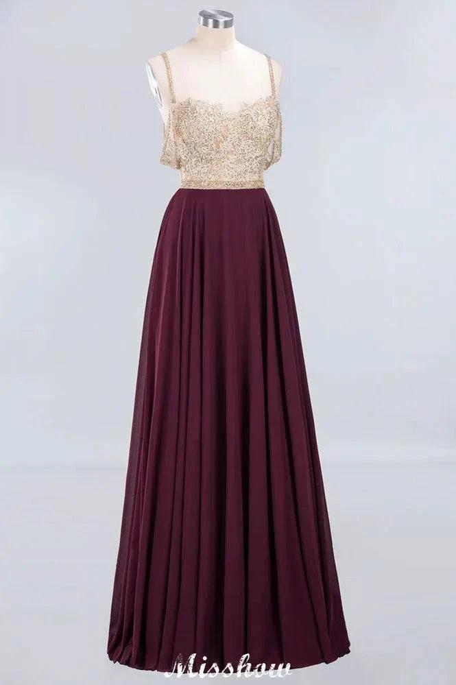 Appliques Spaghetti Straps Prom Dresses | A-Line Sleeveless Evening Dresses - Image 8