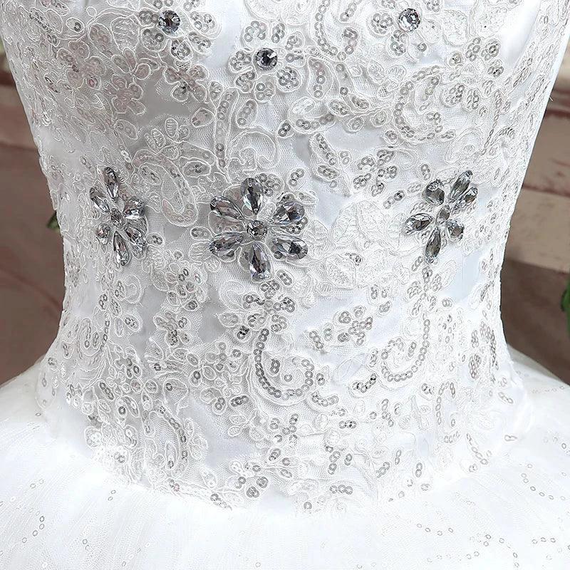 Applqiues Vestido De Noiva Cap Sleeve Wedding Dresses V-neck Vestidos De Novia - Image 6