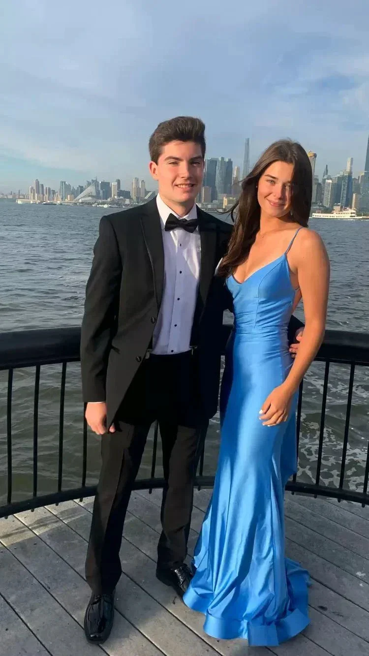 Atlantic Blue Mermaid Backless Prom Dress Elegant Evening Dress Y303 - Image 7