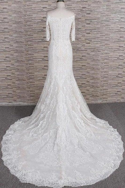Awesome Appliques Court Train Mermaid Elegant Wedding Dresses - Image 2