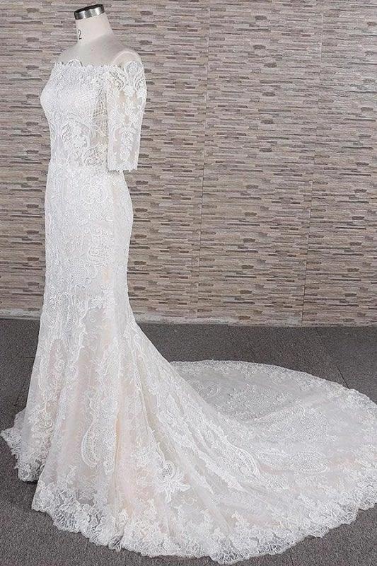 Awesome Appliques Court Train Mermaid Elegant Wedding Dresses - Image 3