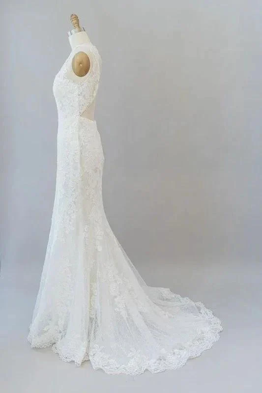 Awesome Illusion Lace Mermaid Elegant Wedding Dresses - Image 4