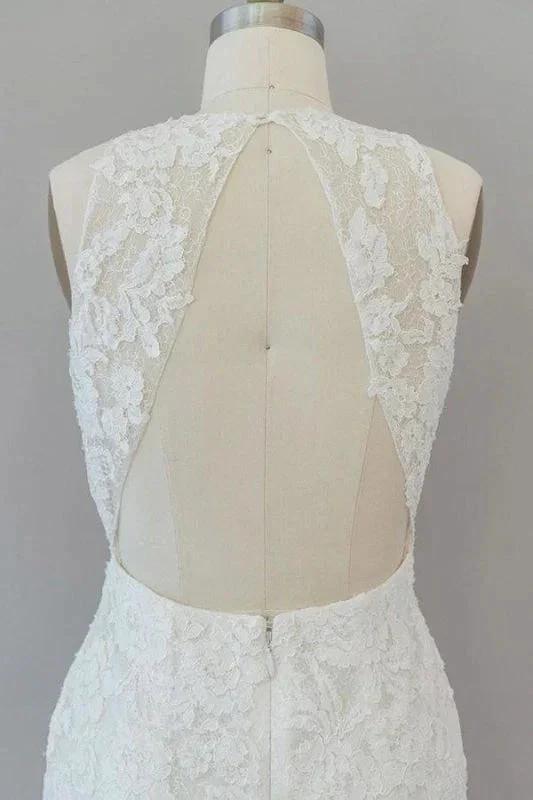 Awesome Illusion Lace Mermaid Elegant Wedding Dresses - Image 7
