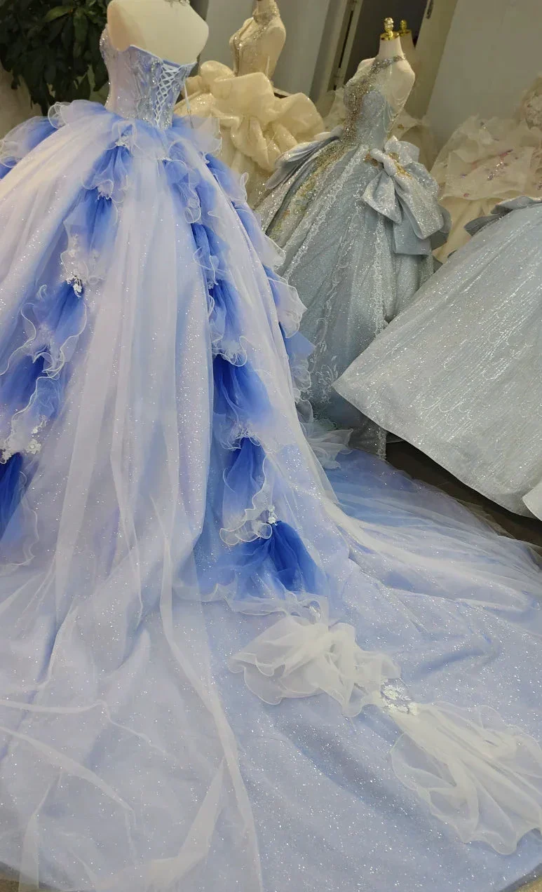 Azure Frost Lotus Ballgown Ye-2041 - Image 6