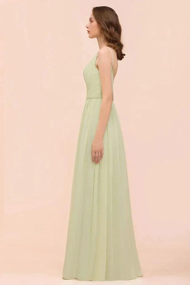 Backless Sage Bridesmaid Dress Floor Length Spring /Summer Maid of honor Dress - Image 5