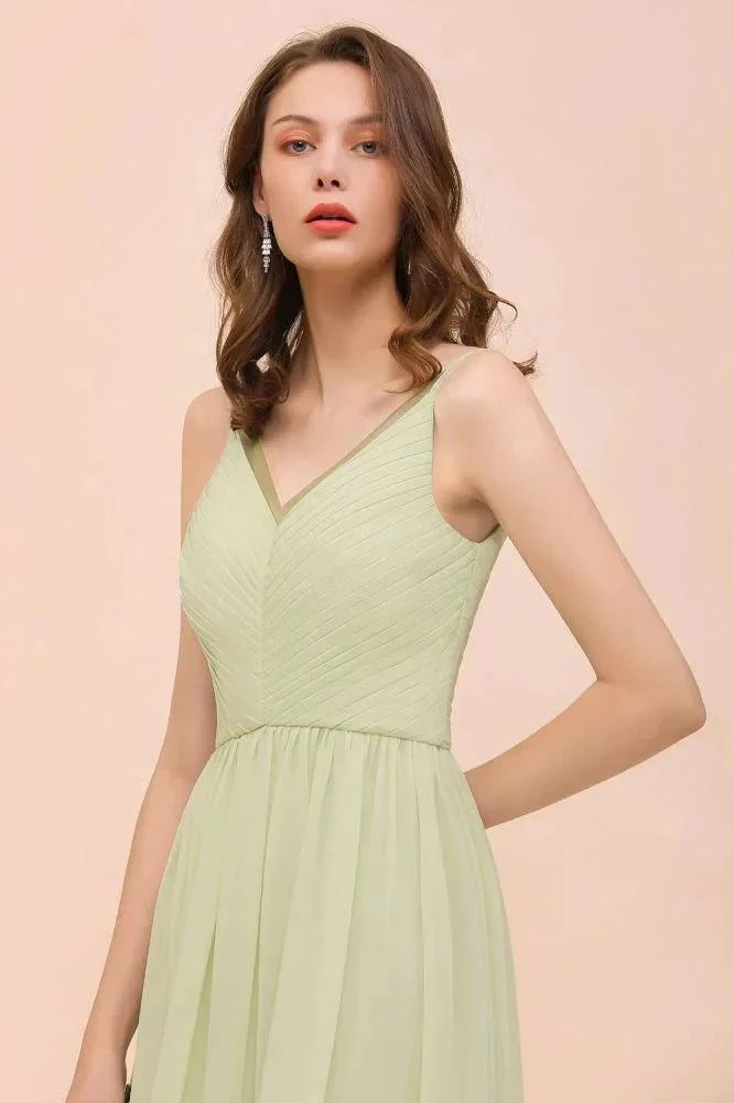 Backless Sage Bridesmaid Dress Floor Length Spring /Summer Maid of honor Dress - Image 7