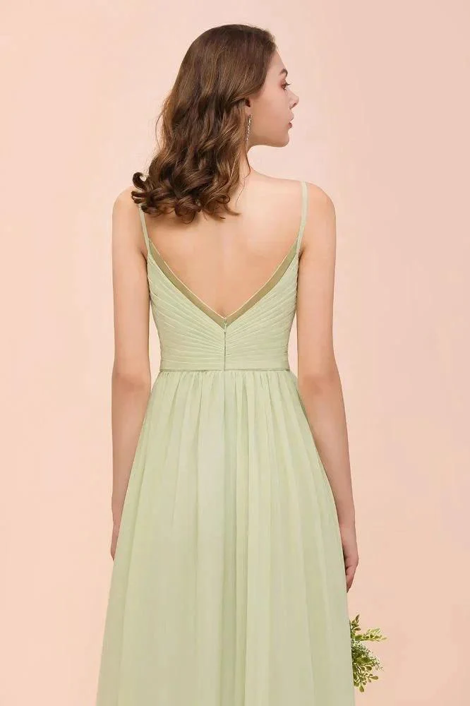 Backless Sage Bridesmaid Dress Floor Length Spring /Summer Maid of honor Dress - Image 8