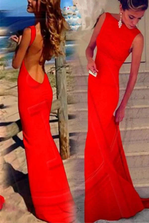 Backless Sheath Chiffon Long Prom Dresses Evening Dresses  PG 234 - Image 3