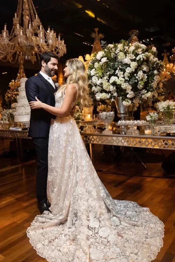Ball Gown Lace White Wedding Dress With Detachable Long Sleeves  WD644 - Image 4