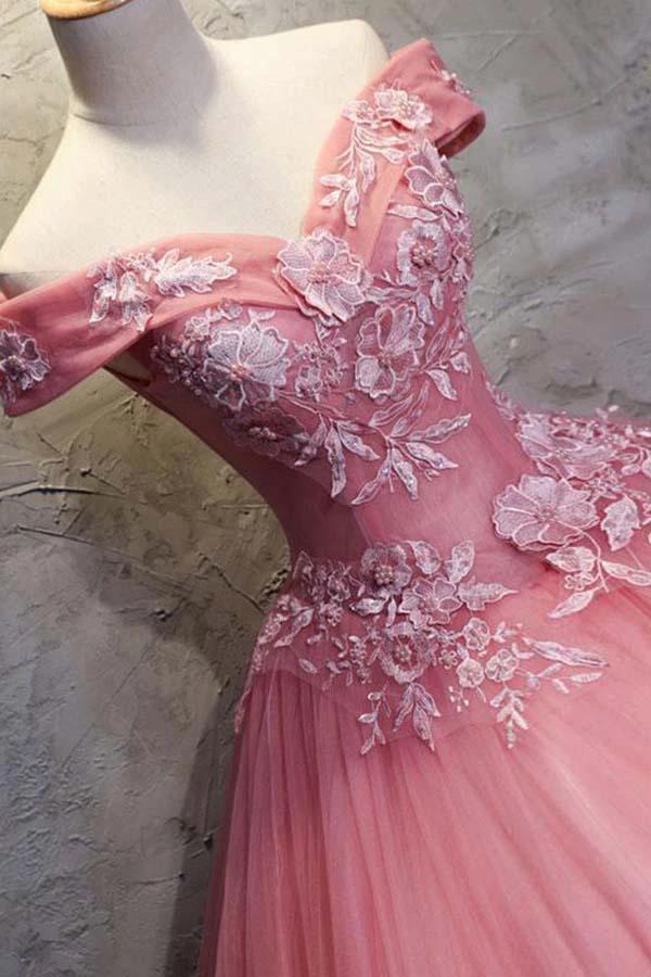 Ball Gown Off-the-Shoulder  Tulle Wedding Dress With Appliques  WD196 - Image 3
