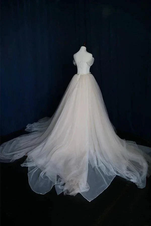 Ball Gown Tulle Sweetheart Lace up  Bowknot Wedding Dresses WD200 - Image 4