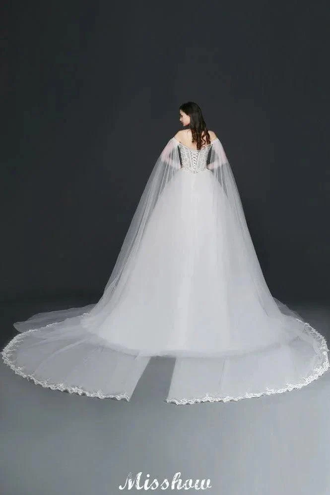 Ball Gowns Appliques Straps Tulle Elegant Wedding Dresses - Image 2