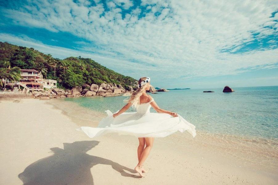 Beach Lace Off The Shoulder Long Chiffon Wedding Dresses WD213 - Image 3