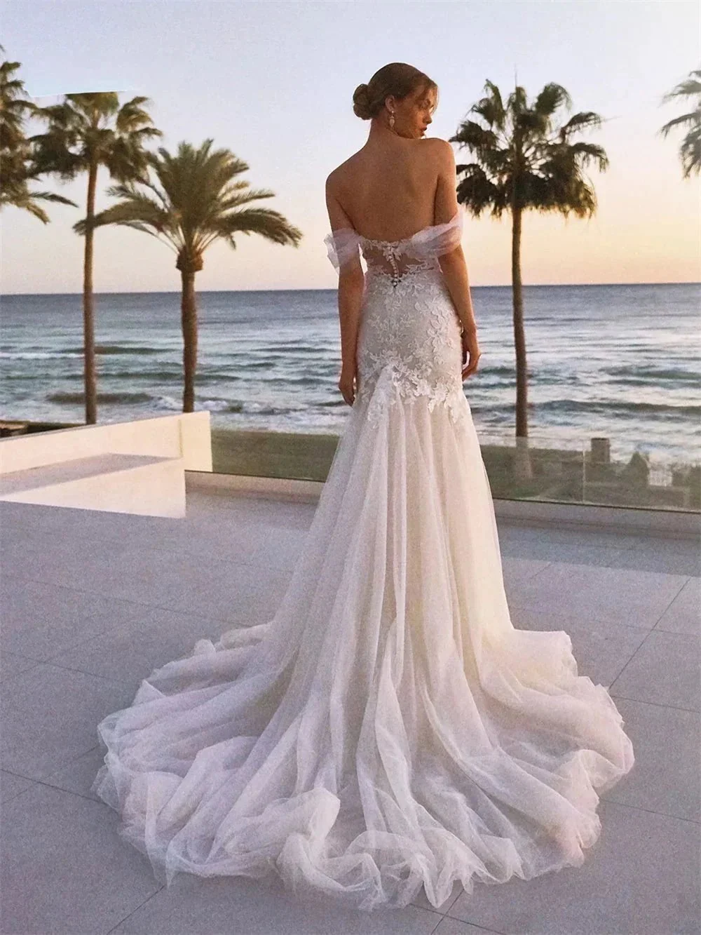 Beach Sweetheart Neck Off The Shoulder Wedding Dress Romantic Lace Appliques Bridal Gown Pastrol Vestidos De Novia - Image 2