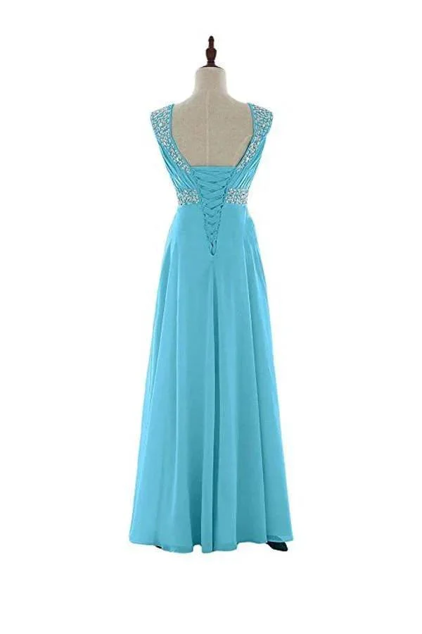 Beaded Chiffon Prom Dresses 2016 Long Bridesmaid Party Dresses BD011 - Image 3