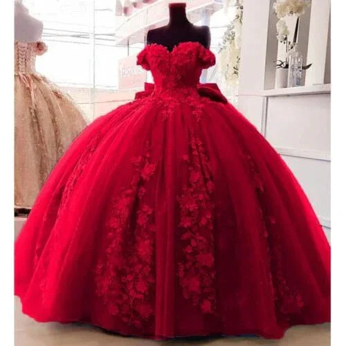 Beaded Princess Quinceanera Dresses with Big Bow Sweet 15 16 Ball Gown Y1485 - Image 6