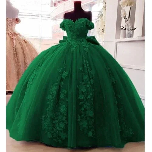 Beaded Princess Quinceanera Dresses with Big Bow Sweet 15 16 Ball Gown Y1485 - Image 7