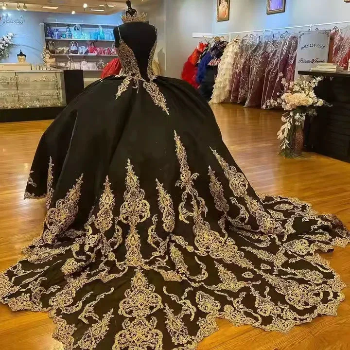 Beading Quinceanera Dresses Sequin Applique Princess Ball Gown With Cape Y1516 - Image 6