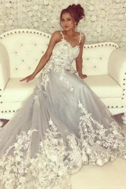 Beautiful A-line Long Sleeveless Sweetheart Prom Dresses With Lace - Image 2
