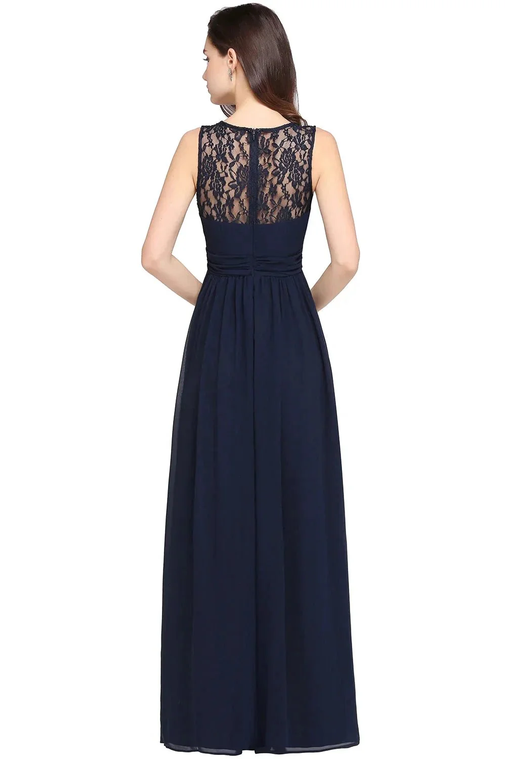 Beautiful A-Line Scoop Sleeveless Chiffon Bridesmaid Dresses - Image 2