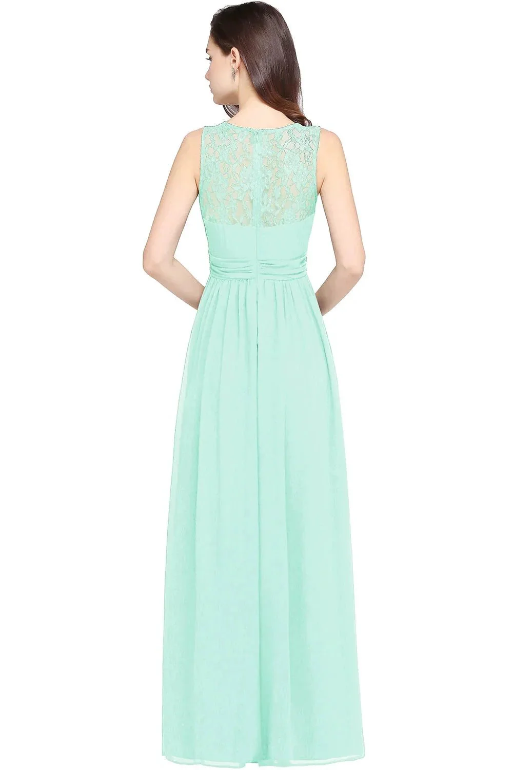 Beautiful A-Line Scoop Sleeveless Chiffon Bridesmaid Dresses - Image 4