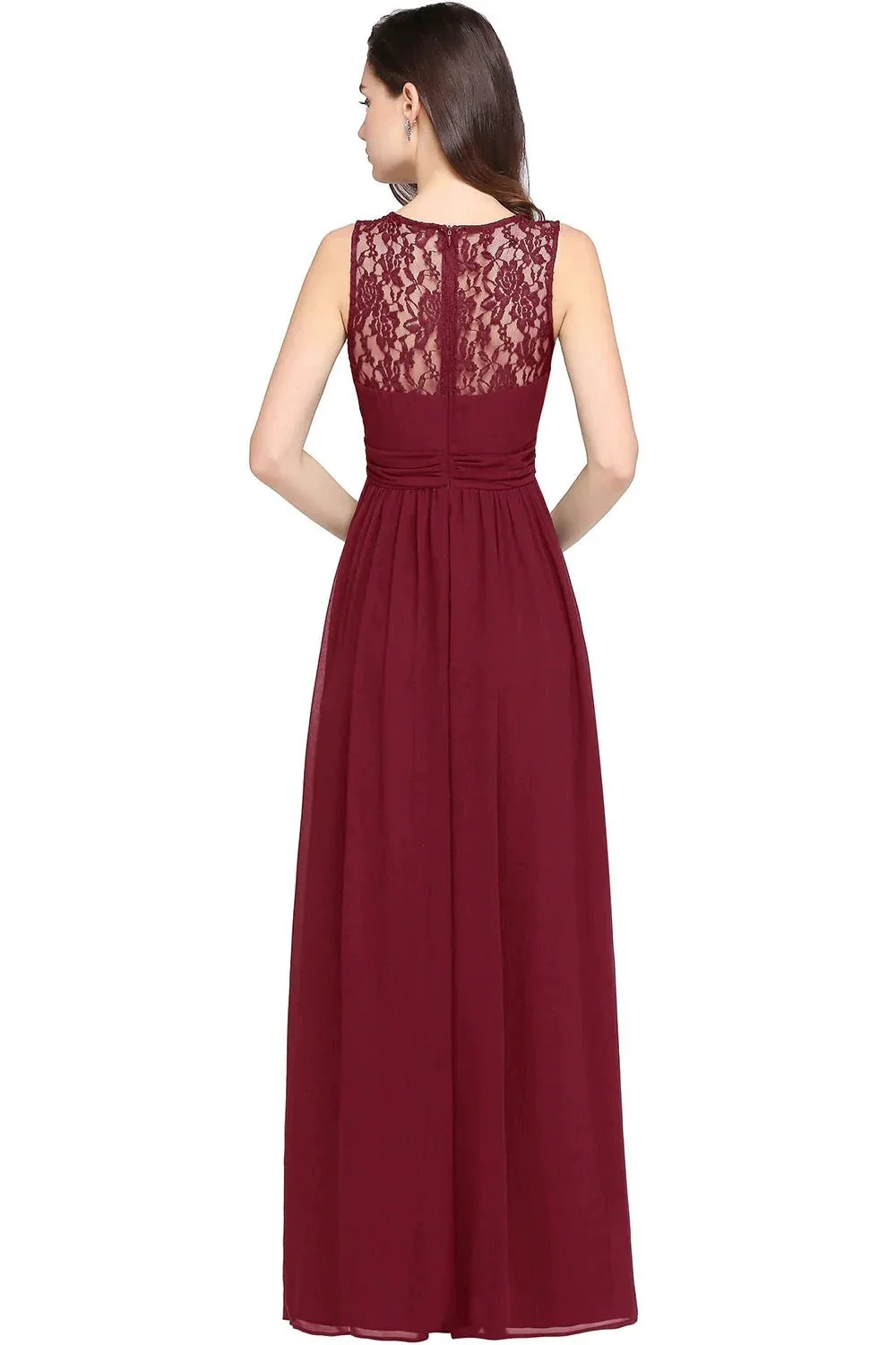 Beautiful A-Line Scoop Sleeveless Chiffon Bridesmaid Dresses - Image 6