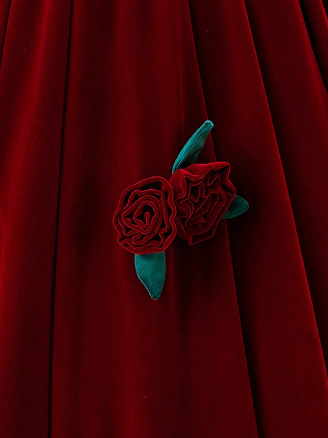 Beautiful Burgundy Velvet Quinceanera Dress Birthday Ball Gown With Rose Flowers Y7750 - Image 6