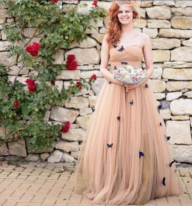 Beautiful Butterfly Wedding Dresses Sweetheart Ruffles Bridal Gown WD429 - Image 2