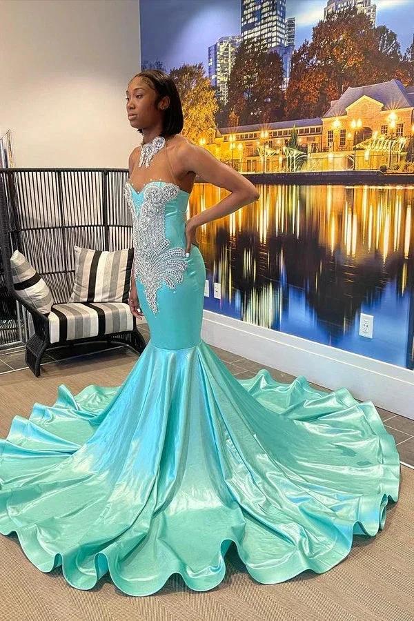 Beautiful High-neck Sweetheart Sleeveless Mermaid Prom Dress With Beading - Image 2