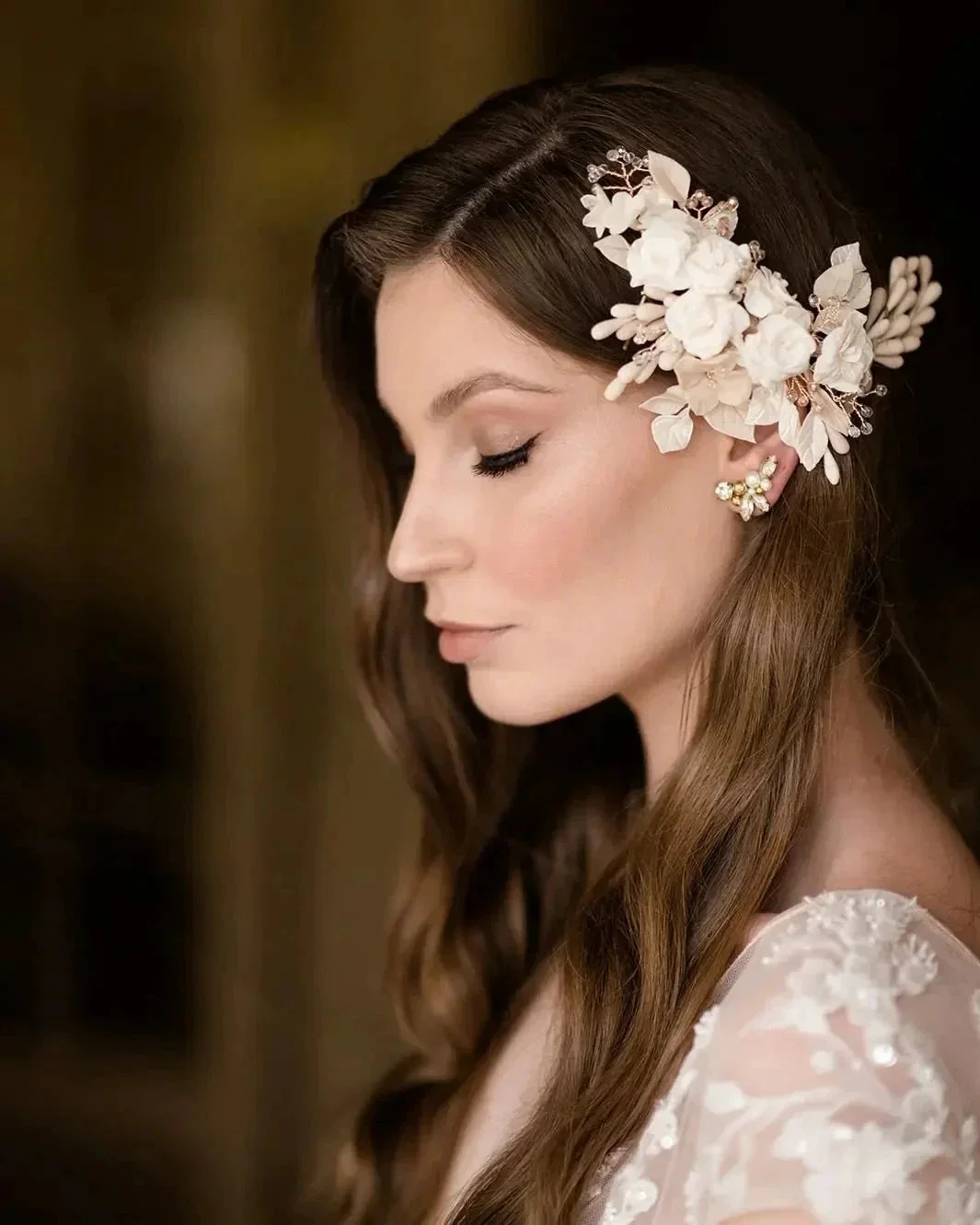 Beautiful Long A-line V-neck Lace Wedding Dresses With Cap Sleeves - Image 7