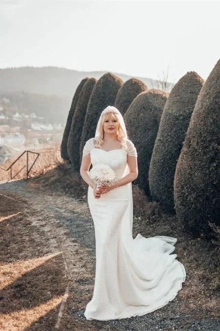 Beautiful Long Glitter Off-the-shoulder Sequined Mermaid Wedding Dress - Image 2