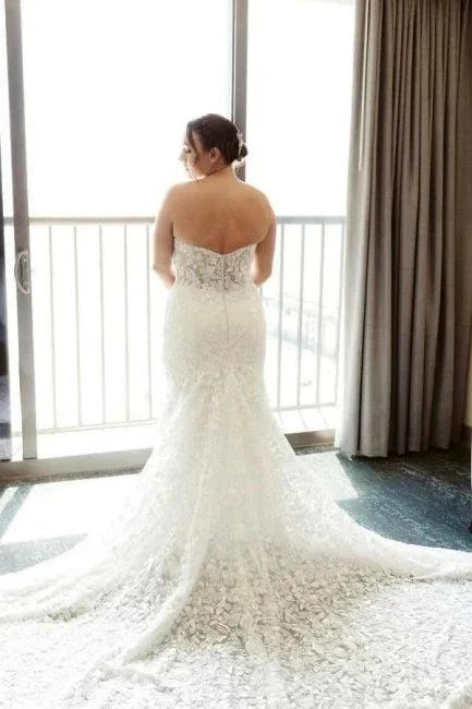 Beautiful Long Mermaid Sleeveless Wedding Dresses With Lace - Image 5