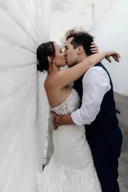Beautiful Long Mermaid Sleeveless Wedding Dresses With Lace - Image 6