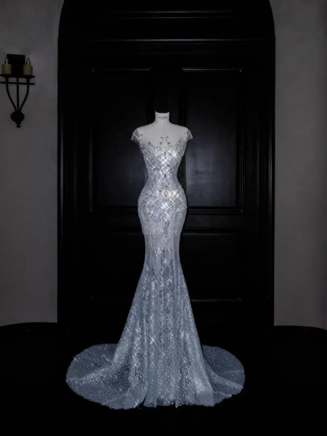 Beautiful Mermaid Sequin Beaded Evening Dress Blue Tulle Prom Dress Y8690 - Image 3