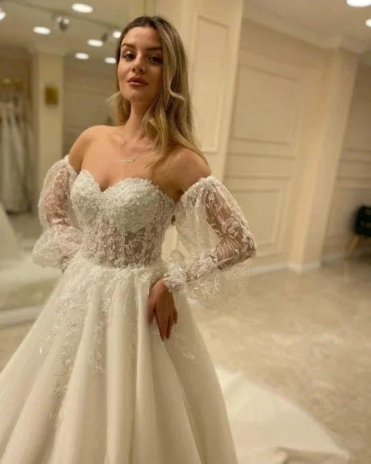 Beautiful Off-the-shoulder A-Line Wedding Dresses with Lace - Image 2