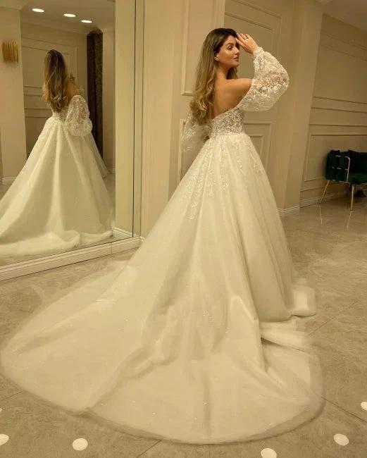 Beautiful Off-the-shoulder A-Line Wedding Dresses with Lace - Image 6