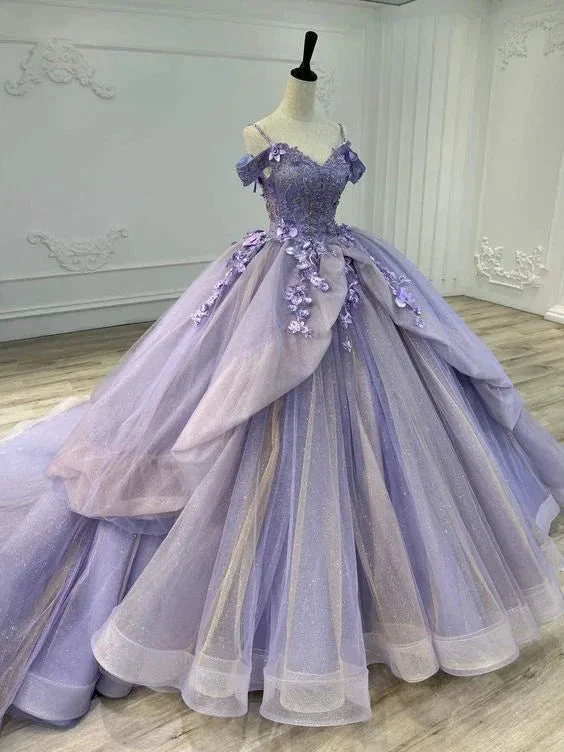 Beautiful Purple Sweet 16 Dress,Purple Ball Gown Y1925 - Image 2