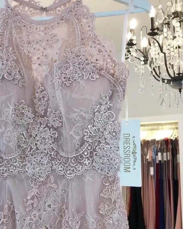 Beautiful Short Lilac Mermaid Lace Prom Dresses - Image 2