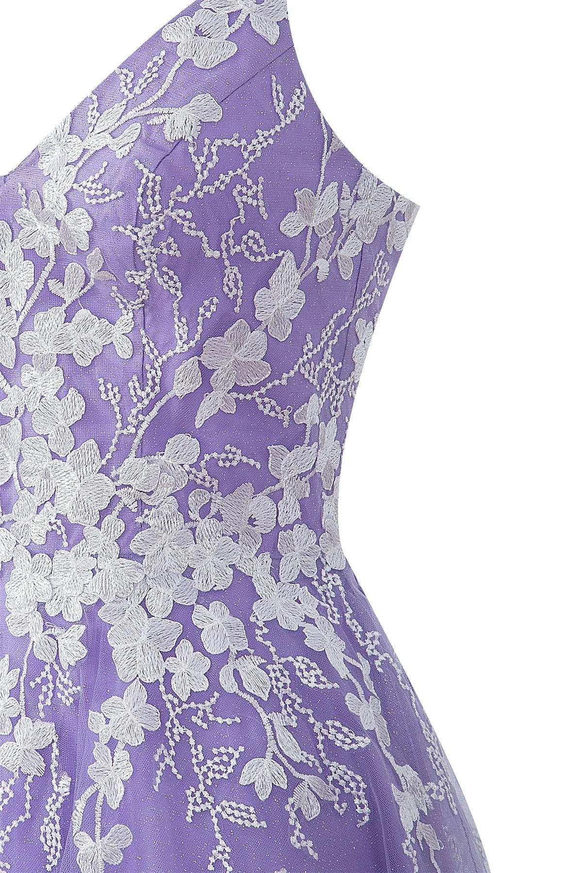 Aline Short Glitter Tulle Homecoming Dress with Appliques - Image 3