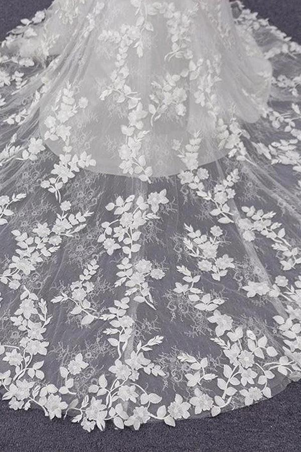 Best Spaghetti Strap Appliques Mermaid Wedding Dress - Image 9