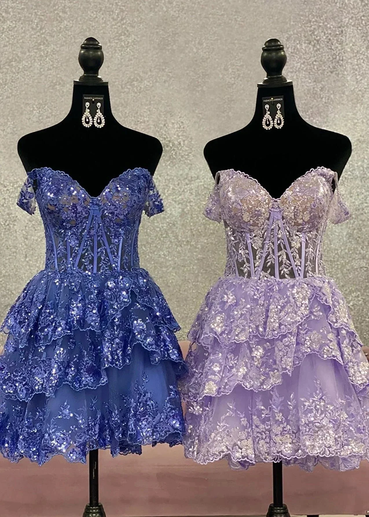 A-Line Sweetheart Tiered Short Homecoming Dress - Image 9