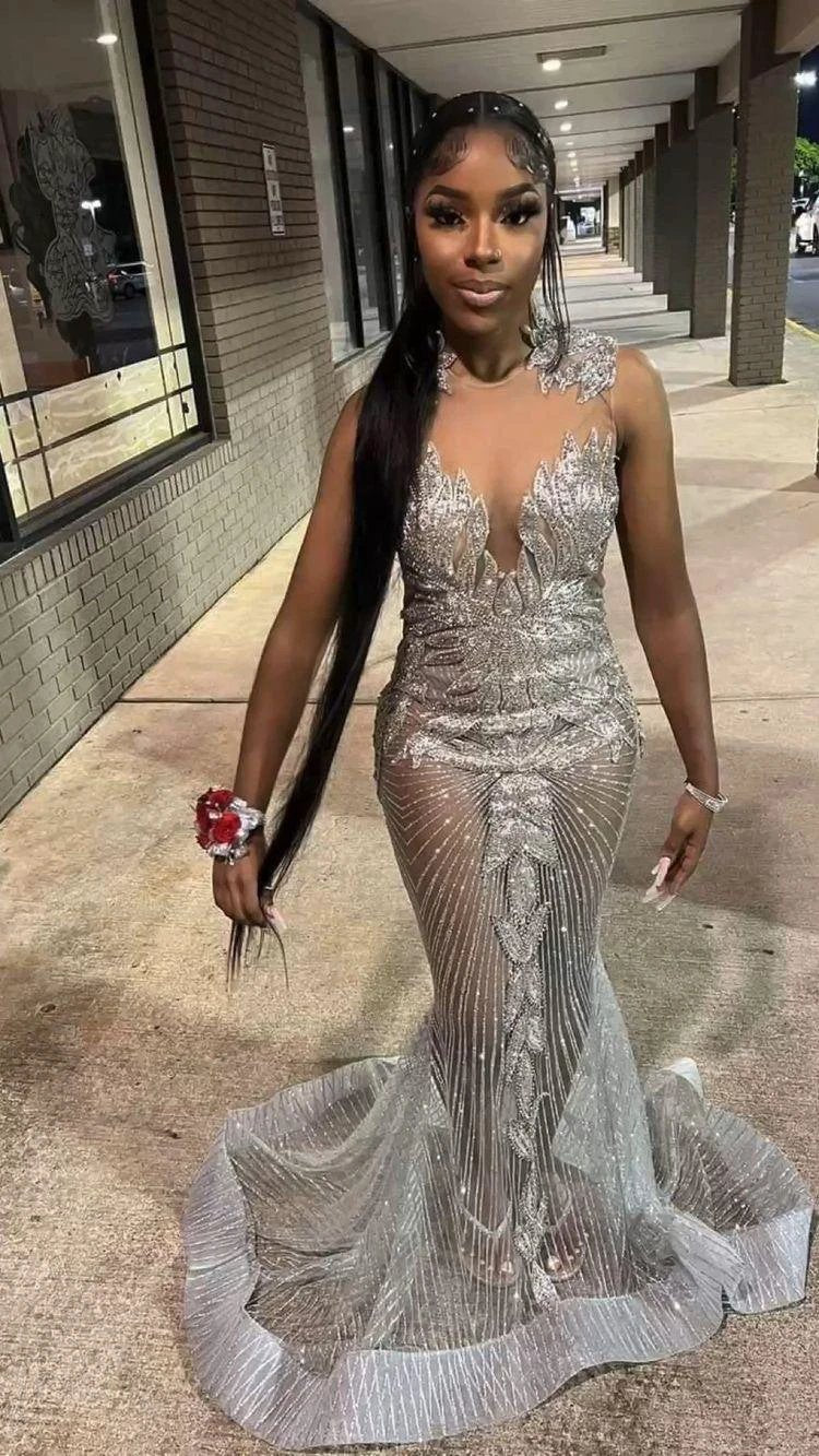 Black Girls Prom Dress,Sexy Mermaid Evening Dress,Stunning Formal Gown Y1376 - Image 2