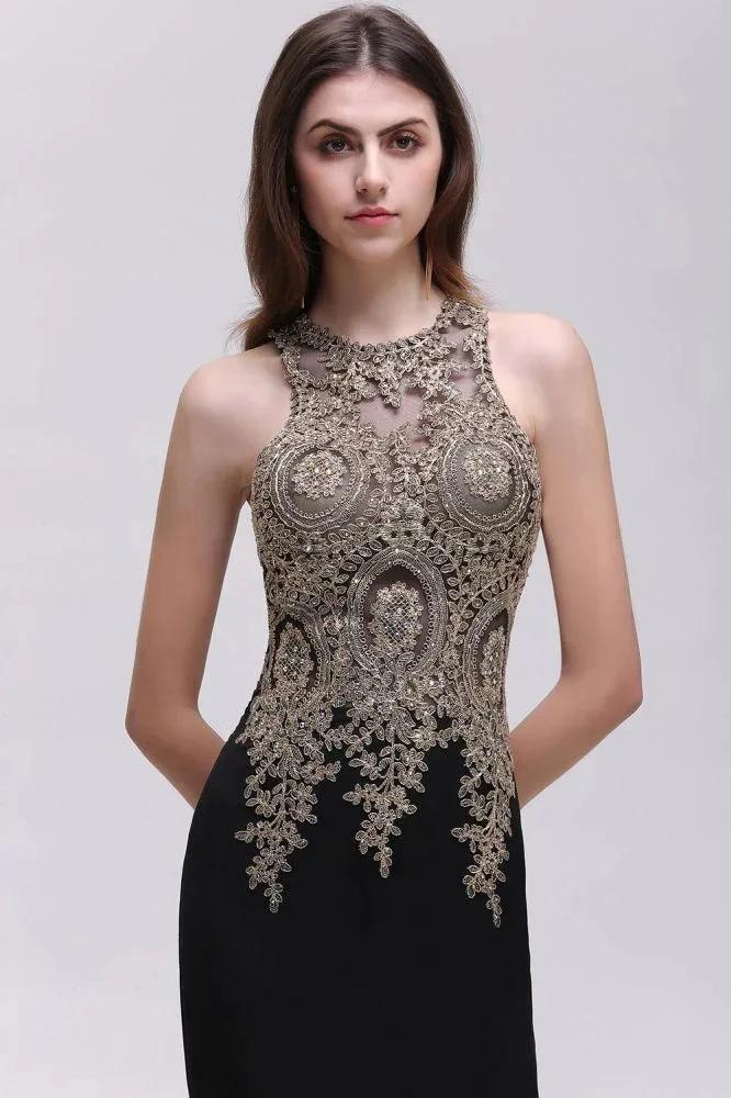 Black Lace Appliques Mermaid Prom Dresses - Image 10