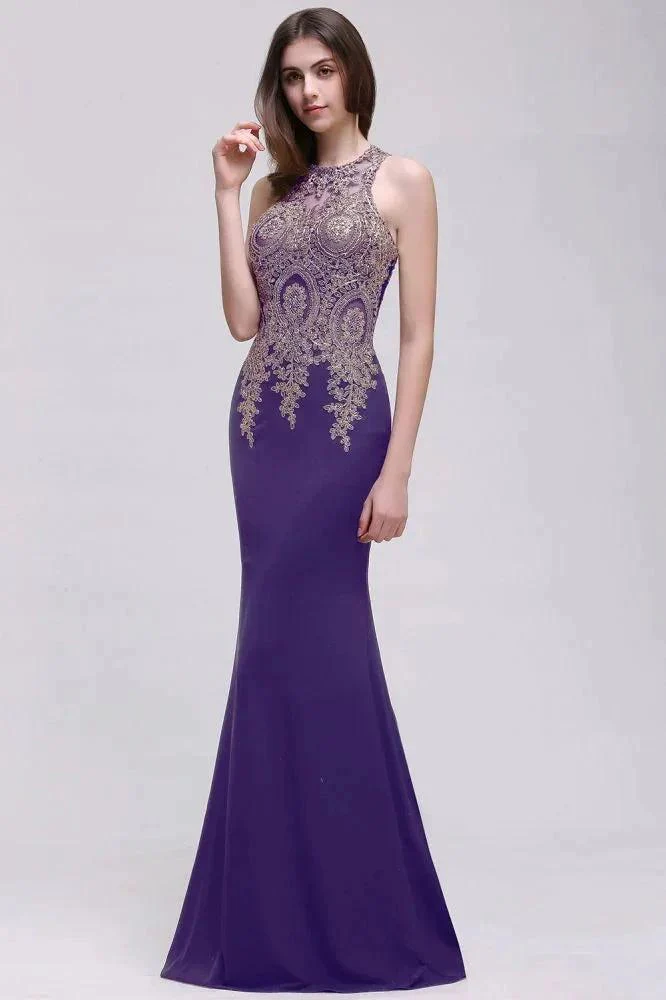 Black Lace Appliques Mermaid Prom Dresses - Image 2