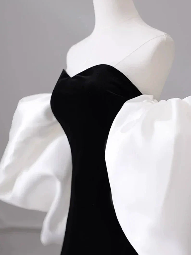 Black one-shoulder evening dress high-end mermaid banquet temperament prom dress Y4382 - Image 4